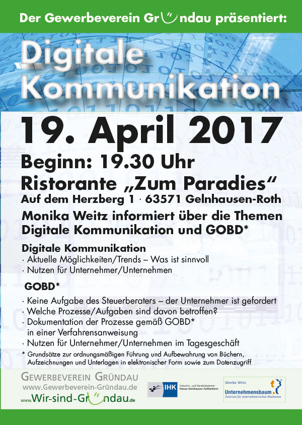 Plakat IHK Vortrag Digitale Kommunikation druck A3